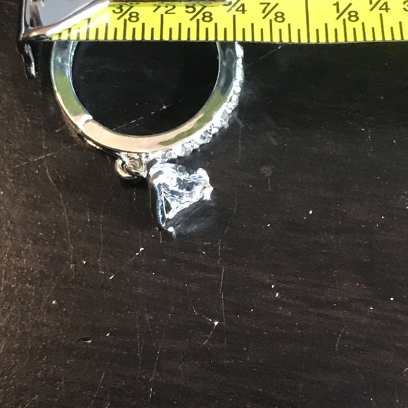 New Swarovski Crystal Hoop with 1 Carat Drop Earrings - Picture 4 of 6